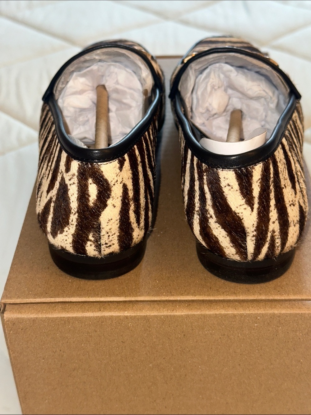 NWOT Sam Edelman Women's Zebra Print Loafers with Gold Bit - Picture 5 of 5